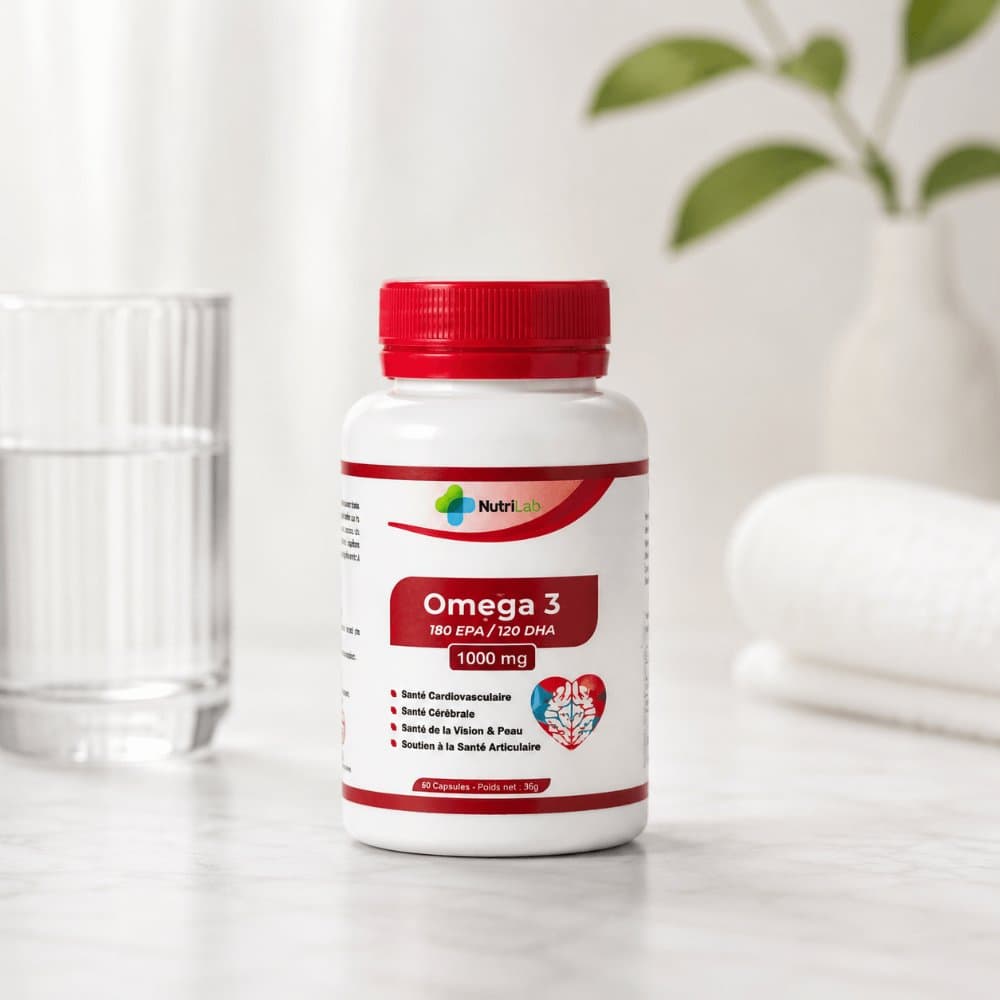 Oméga 3 1000 mg - 180 EPA / 120 DHA - 60 Capsules